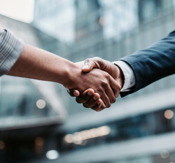 two people shaking hands