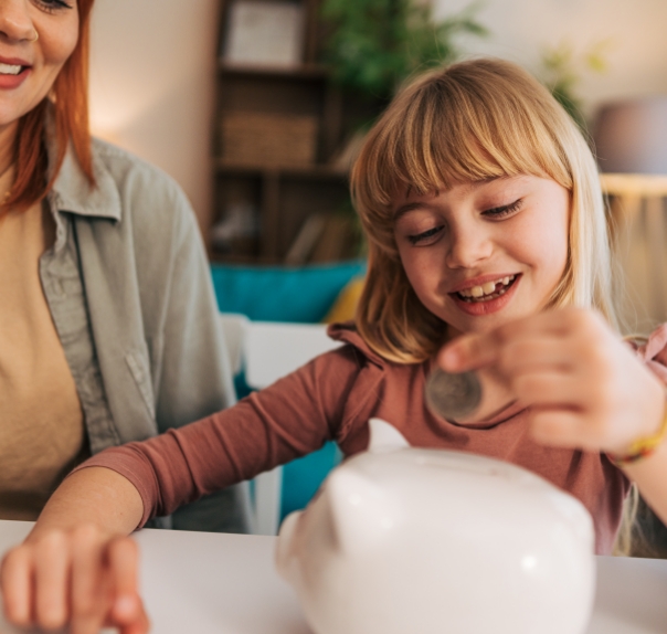 kid with piggy bank