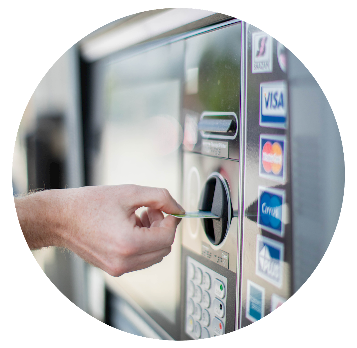 Person at ATM